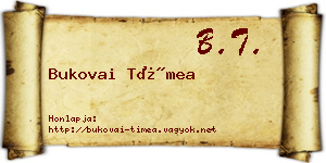 Bukovai Tímea névjegykártya